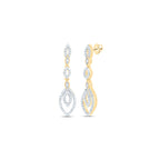 Pendientes colgantes de fantasía con diamantes de 10 quilates
