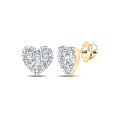 10K yellow gold heat cluster stud earrings