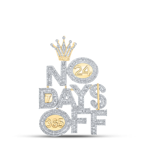 10K 'No Days Off' Diamond Pendant
