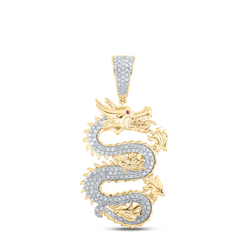 10K Diamond Dragon Pendant