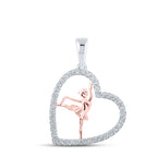 10K Diamond Ballerina Heart Pendant