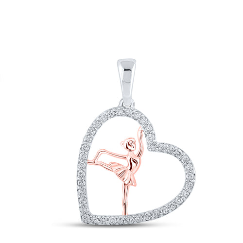 10K Diamond Ballerina Heart Pendant