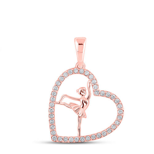 10K Diamond Ballerina Heart Pendant