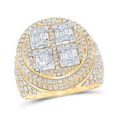 10K Baguette Diamond Circle Ring