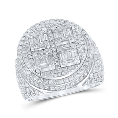 10K Baguette Diamond Circle Ring