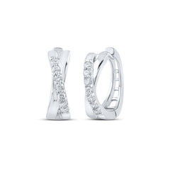 10K Mini Criss Cross Diamond Hoops