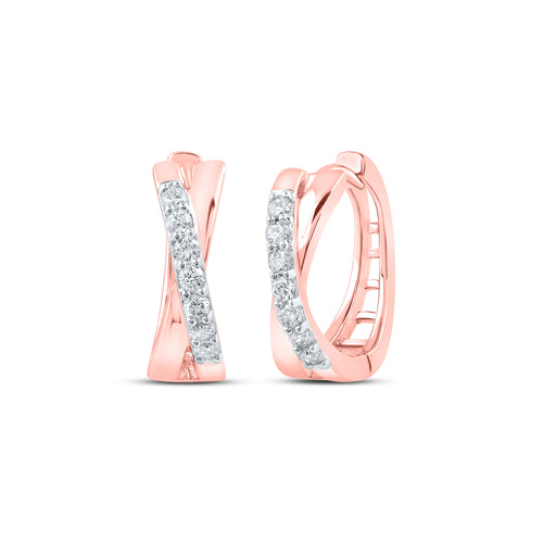 10K Mini Criss Cross Diamond Hoops