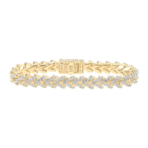 10K 14.00ct Diamond Franco Link Bracelet