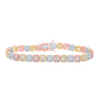 10K Tri-Color Square Link Bracelet