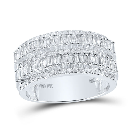 10K Baguette Stacked Diamond Band