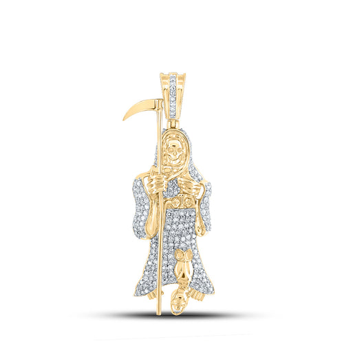 10K Diamond Grim Reaper Pendant