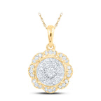 10K Diamond Fancy Cluster Pendant