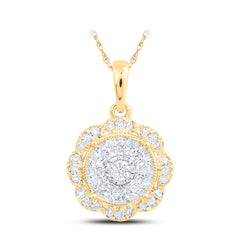 10K Diamond Fancy Cluster Pendant
