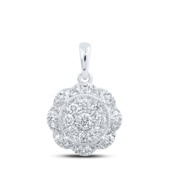 10K Diamond Fancy Cluster Pendant