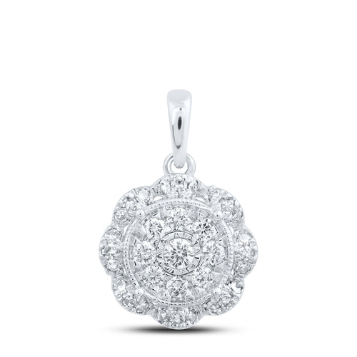 10K Diamond Fancy Cluster Pendant
