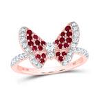 10K Diamond & Natural Ruby Butterfly Ring