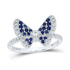 10K Diamond & Blue Sapphire Butterfly Ring