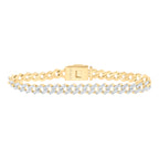 Pulsera de eslabones curvos con diamantes de 10 quilates