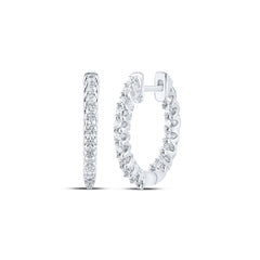 14K Inside-Out Diamond Hoops