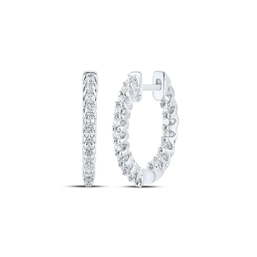 14K Lab Diamond Inside Out Hoops