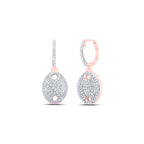 Pendientes colgantes ovalados con diamantes de 10 quilates