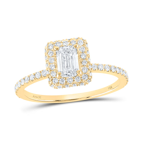 14K Emerald Cut Diamond Solitaire Ring