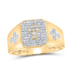 10K Diamond Cross Ring