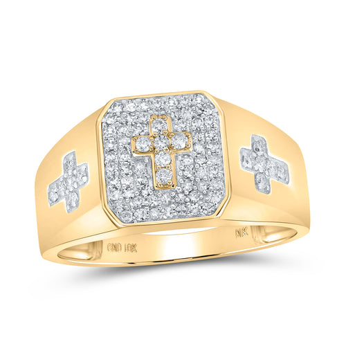 Anillo de cruz de diamantes de 10 quilates