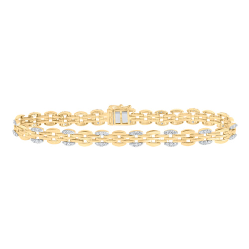 10K Fancy Link Diamond Bracelet