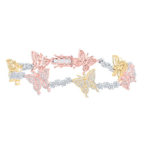 Pulsera mariposa con diamantes de 10 quilates
