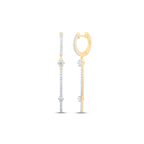 Pendientes colgantes largos de diamantes de 10 quilates
