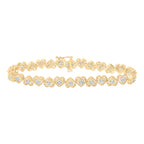 Pulsera de corazón con diamantes de 10 quilates