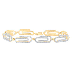 Pulsera con clip de diamantes de 14 quilates