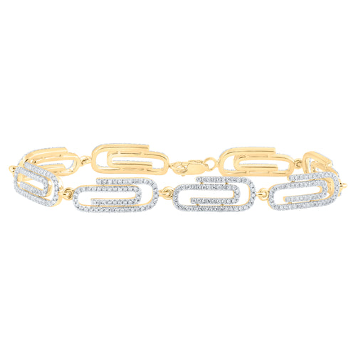 Pulsera con clip de diamantes de 14 quilates