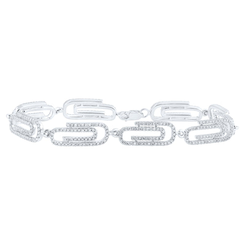 Pulsera con clip de diamantes de 14 quilates