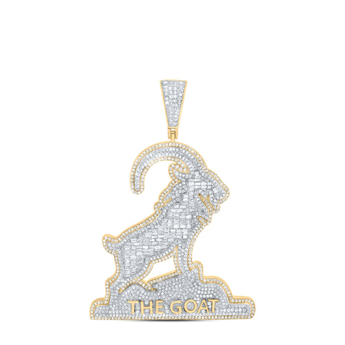 10K Diamond Goat Pendant
