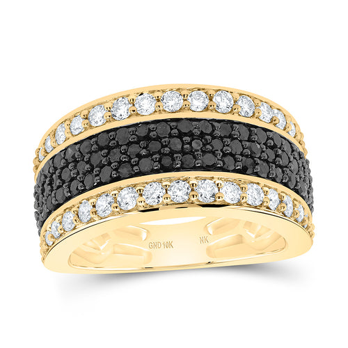 10K Black & White Diamond Band