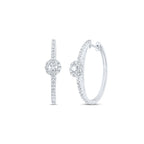 14K Round Diamond Round Solitaire Hoops