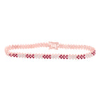 Pulsera de diamantes y rubíes naturales de 14 quilates
