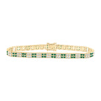 14K Diamonds & Natural Emerald Bracelet