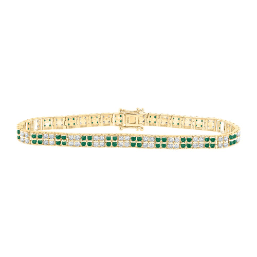 14K Diamonds & Natural Emerald Bracelet