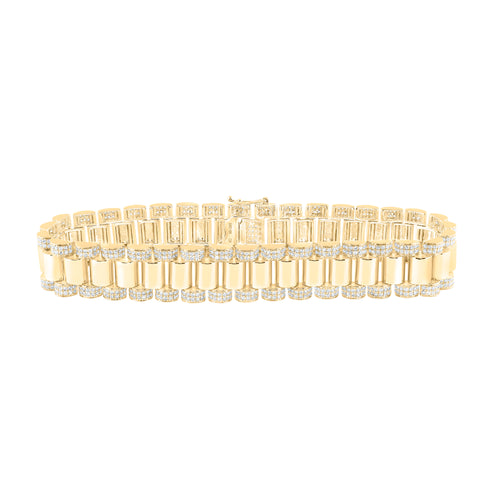 10K Diamond Fancy Link Bracelet