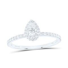14K Pear Cut Diamond Solitaire Ring