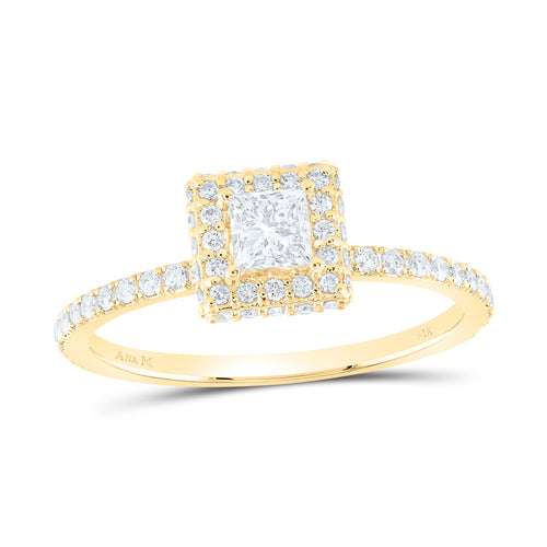 14K Princess Cut Diamond Solitaire Ring