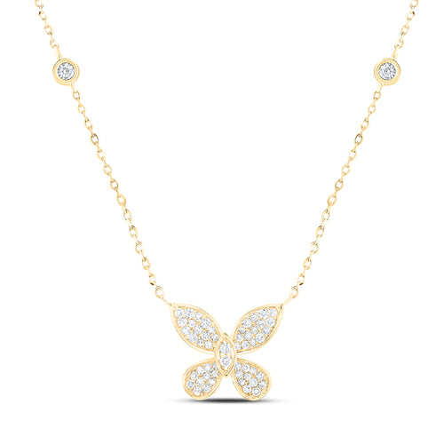 14K Diamond Butterfly Necklace
