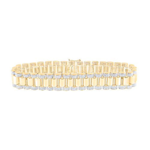 10K Diamond Fancy Link Bracelet