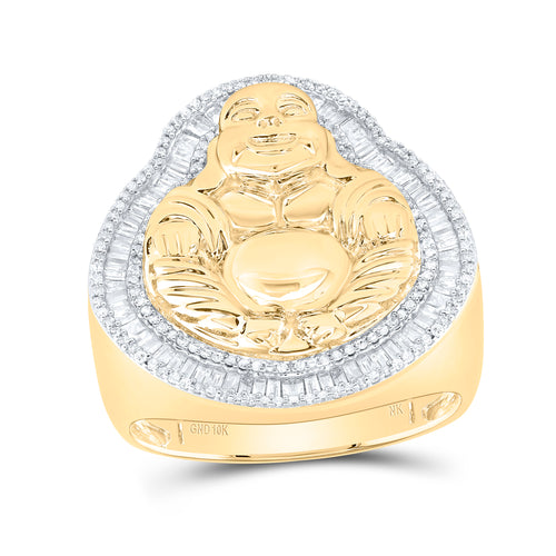 10K Diamond Buddha Ring