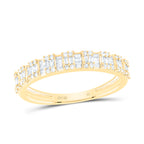 Diamond band featuring an alternating pattern of round and baguette diamonds, creating a sophisticated and timeless design.
