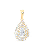 10K Diamond Pear Cluster Pendant