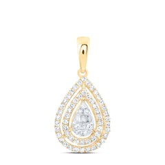 10K Diamond Pear Cluster Pendant